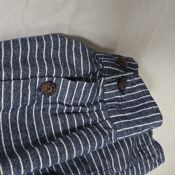 Duluth Trading Co. Mens 2XL Blue Striped Relaxed Fit Button-Up - Picture 7 of 10